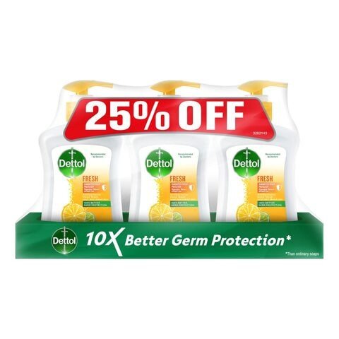 Dettol Fresh Antibacterial Liquid Handwash 200ml Pack of 3