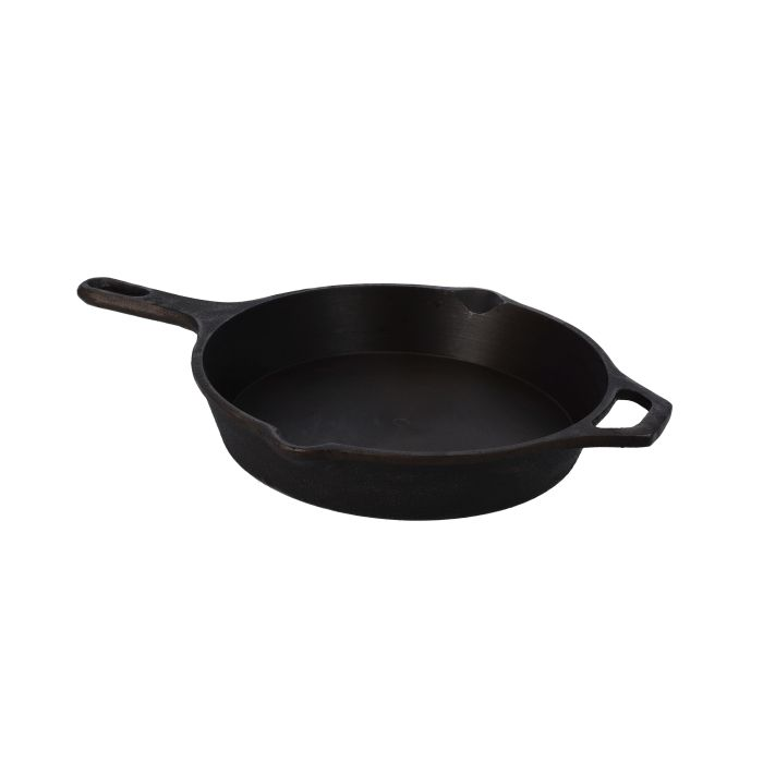 10.25" Cast Iron Skillet, Pre Seasoned Fry Pan, RF10397 | Fry Pan With Two Side Pouring Spouts & Handle | Oven-Safe Up To 250C | Compatible With Multiple Hobs