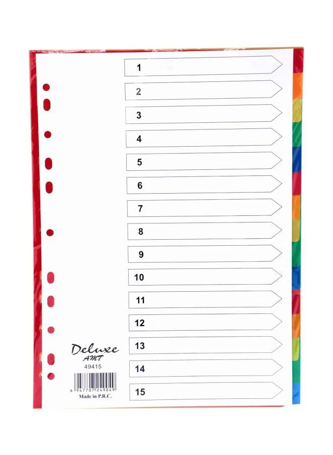 Deluxe 10-Piece A4 Paper Divider Multicolour