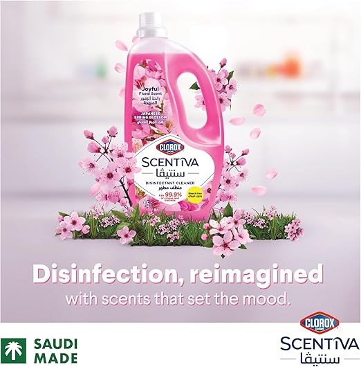 Clorox Scentiva Multipurpose Disinfectant Floor Cleaner, Japanese Spring Blossom, Dual Pack 1.5L
