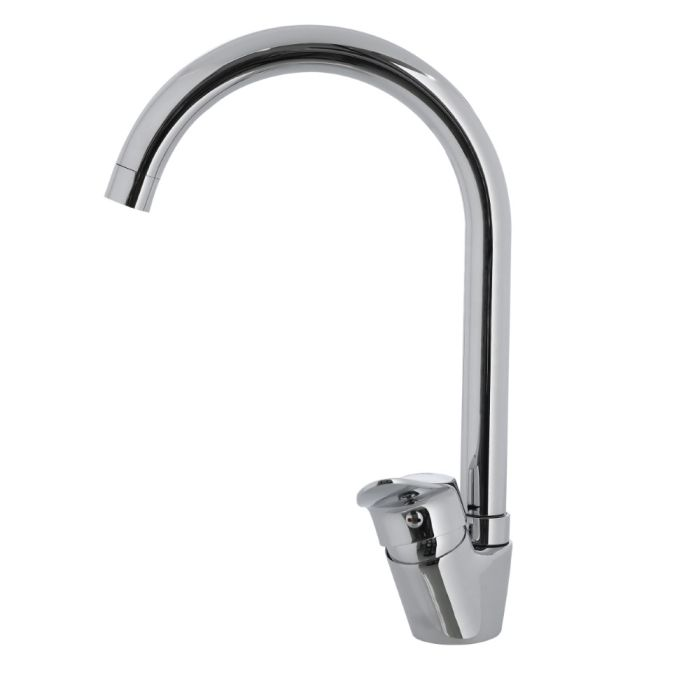 Geepas Single Lever Sink Mixer - Ergonomic Design One Handle Water-Saving Sink Mixer Tap | Brass Construction With Ceramic Cartridge | Ideal For Bathroom, Kitchen & More | 5 Years Warranty