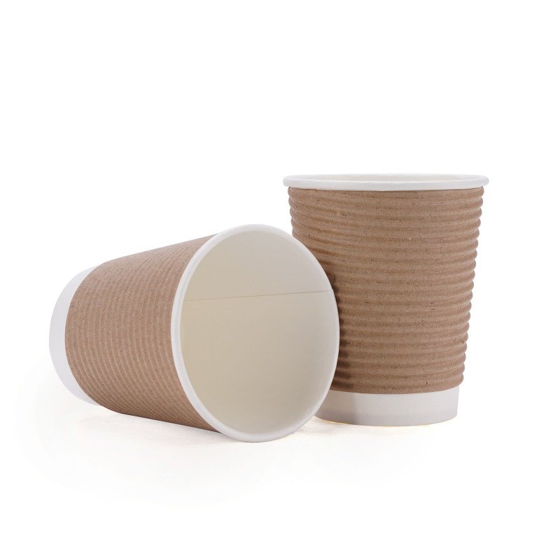 Kraft Round Ripple Paper Cups 8oz