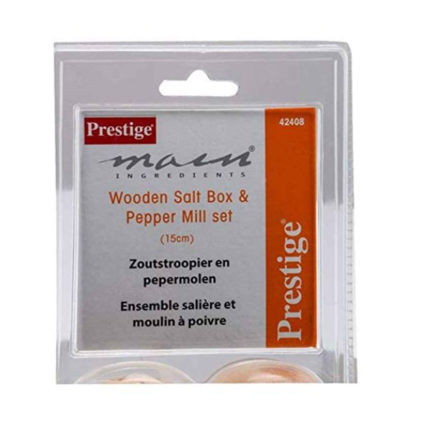 Prestige Set Peppermill & Salt Box - Wood - Wooden