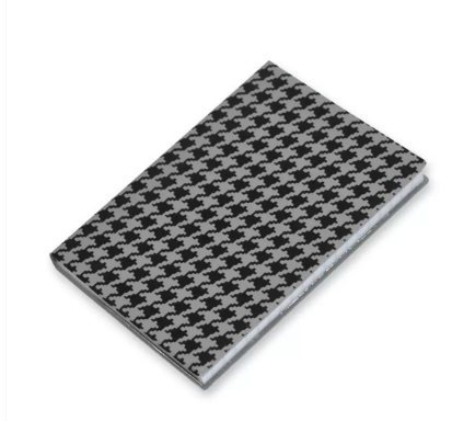 Pack of 5 Pieces PVC Soft Cover Square Lines Notebook Grey/Black