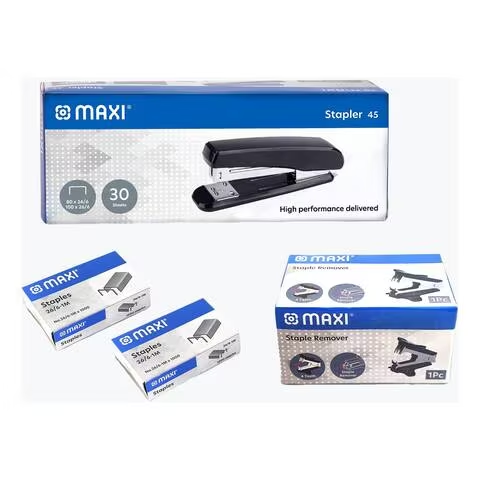 Maxi Stapler 45 30 Sheets With Staple Remover And Staples 26/6-1M 2 PCS