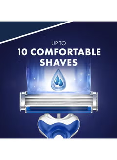 8-Piece, Blue3, Comfort Razor Set, Blue/Silver
