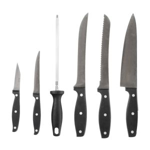 Prestige Complement Knife Block Set of 7 Piece - Stainless Steel - Black