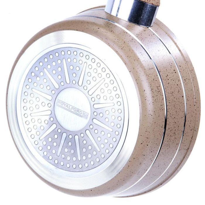 Royalford RF9474 Smart Saucepan With Durable Marble Coating - High-Quality Forged Aluminium Construction, Non-Stick Pan For Gas, Induction & Ceramic Hobs - 3.8MM Induction Bottom - (18x8.5) Cm