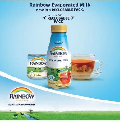 Rainbow Evaporated Milk Pet Reclosable Bottle 133ml