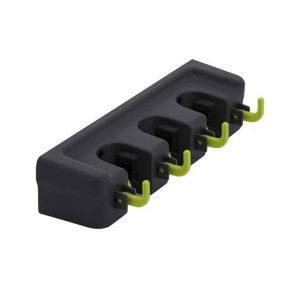 Royalford 3 Holes 4Hook Mop Holder - Plastic - Multicolor - 4 Hooks