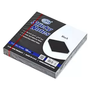 FISSticky Note Pad, 3X3 inches, Pack of 12, Black, 100 Sheets -FSPO33BK