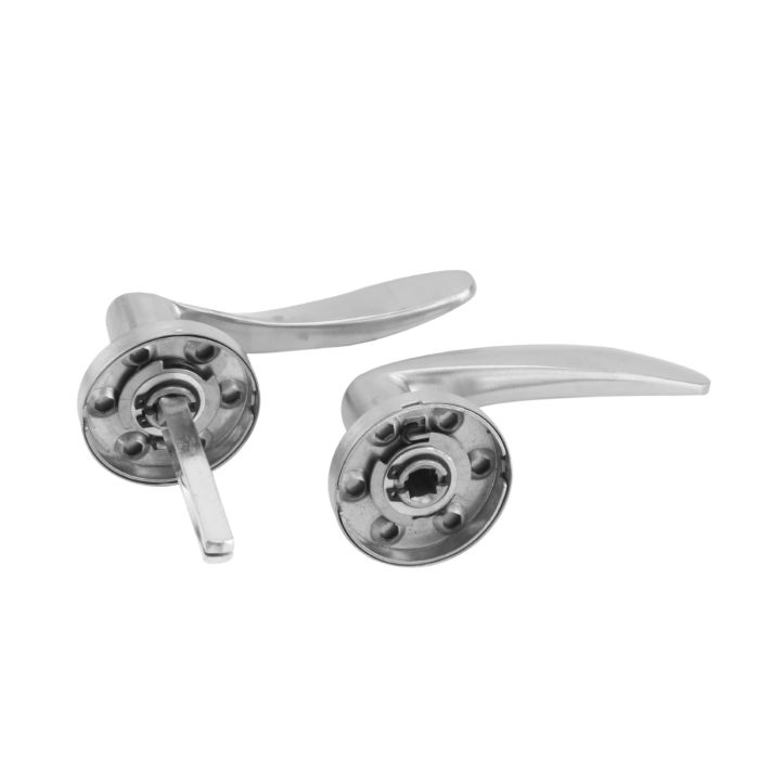 Geepas Mortise Rosette Solid Lever Handle - Door Handles | Firm Grasp | Rotate Door Lock | Interior | Satin Nickel Finish | 304 Stainless Steel | Premium Quality For All Internal Doors