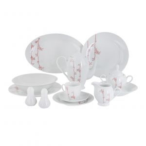 Royalford 49Pcs Supremo Dinner Set - Porcelain - White