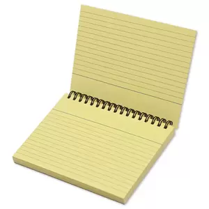 FIS Ruled Record Card 180 GSM 6X4 Inch Double Loop Spiral 50 Sheets Yellow -FSIC64-180SPYL