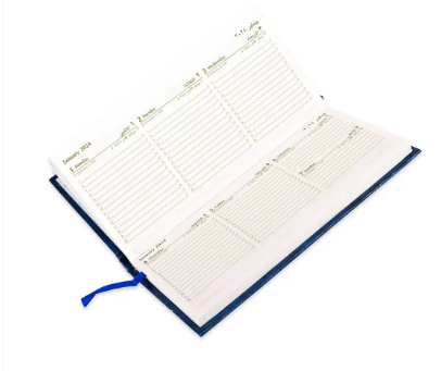 FIS 2024 Slim Arabic English Diary Vinyl Hard Cover Blue -FSDI51AE24BL