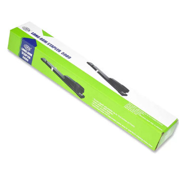 FIS Long Arm Stapler with Non-Slip Rubber Base Pad, (L)390 X (W)45 X (H)60 mm Size, Metal Body, Black Colour - FSSF5989