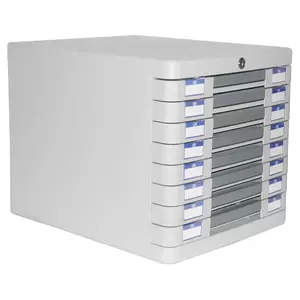 FIS File Cabinet 8-Drawers with Key Grey - FSOTUS-23BK