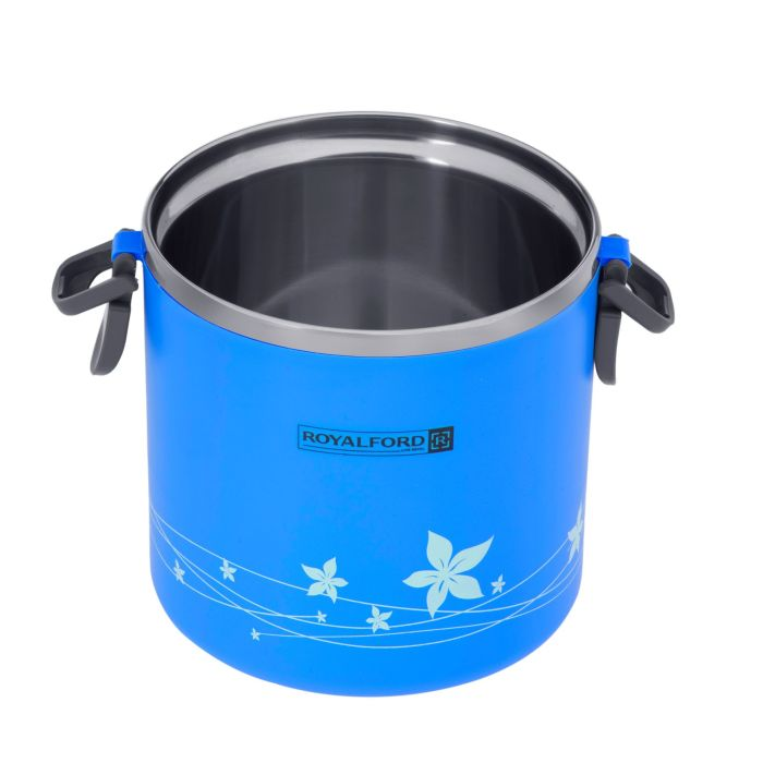 Royalford RF5650BL 1.80L Lunch Box - Portable Stainless Steel Stackable Compartment Lunch/Snack Box, 2-Tier Bento /Food Container, Leak-Proof | Microwave & Dishwasher | Ideal For Office Trekking & Mor