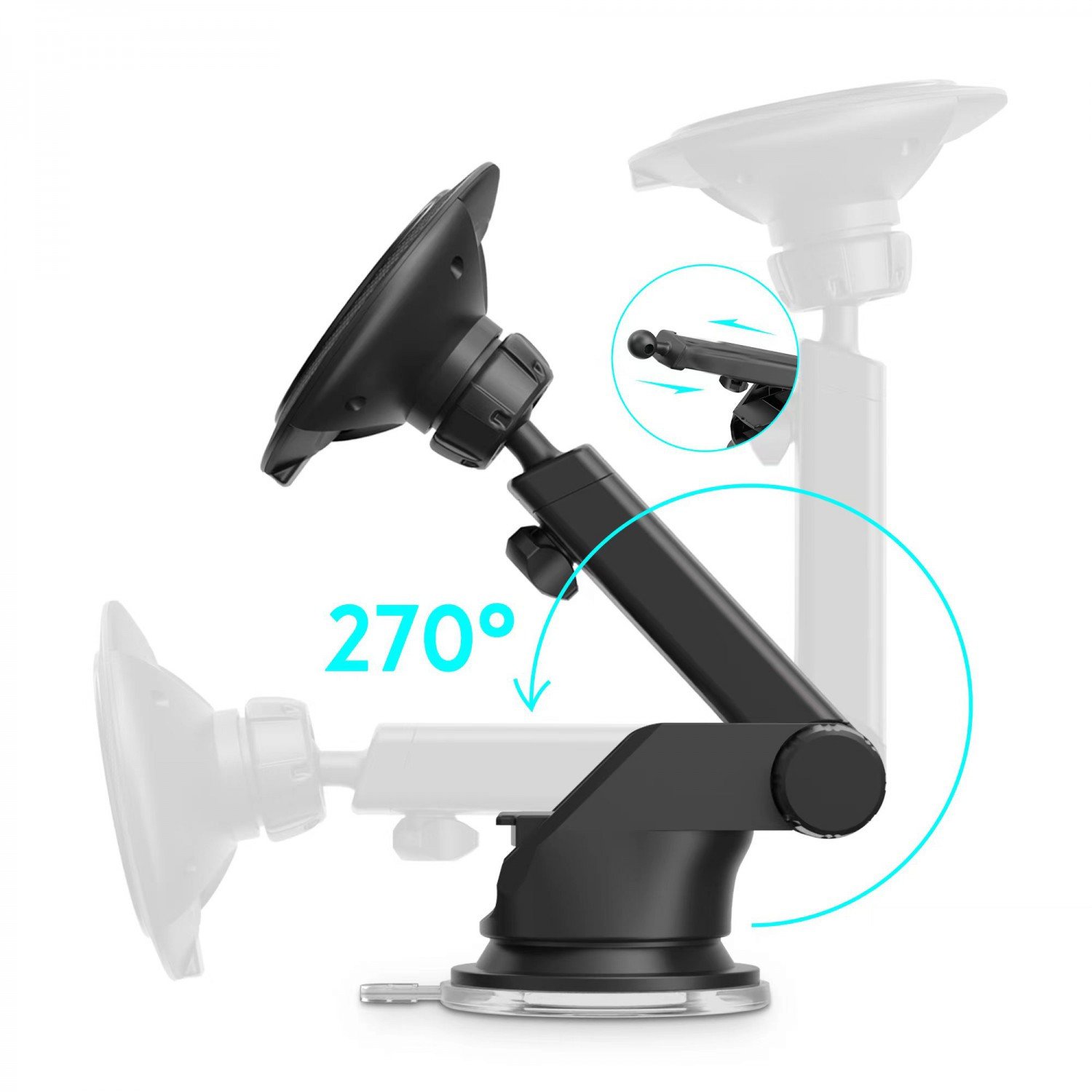 Green Carbon Fiber Magnetic Wireless Car Charger 15W - Black