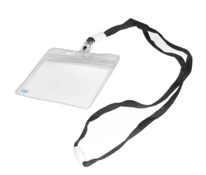 50-Piece FIS Soft Name Badge with Lanyard, Black Colour - FSNAB-43