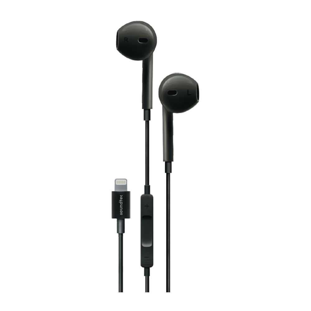 Porodo Soundtec Stereo Earphones with Lightning Connector 1.2m - Black