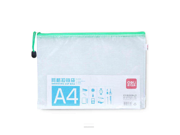 Deli Gridding Zip Bag, A4, Assorted Colors