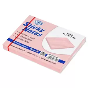 FIS Sticky Note Pad, 3X4 inches, Pack of 12, Ruled Pastel Pink -FSPO3X4RPPI