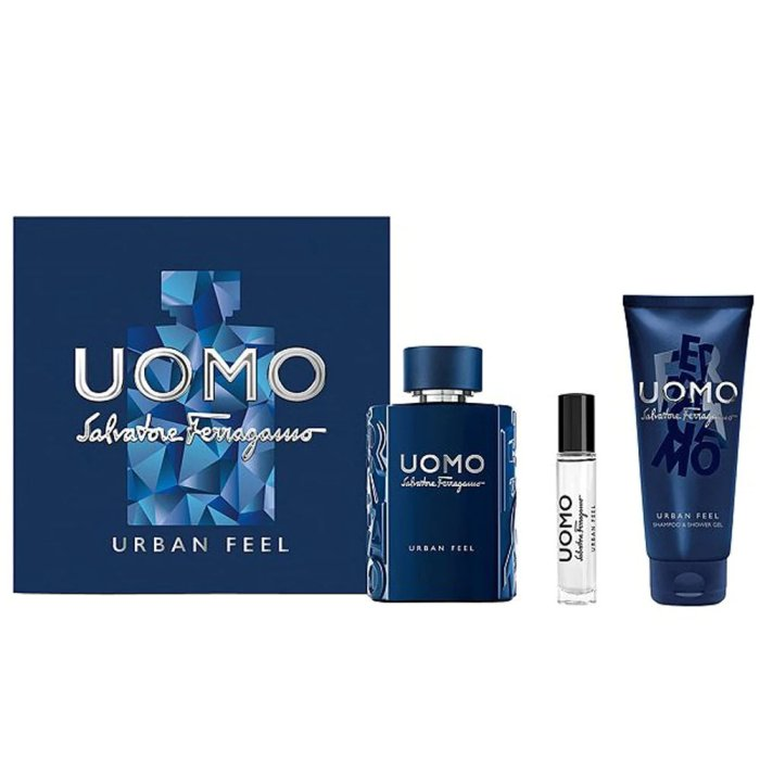 SALVATORE FERRAGAMO UOMO URBAN FEEL (M) SET EDT 100ML+ EDT 10ML + SHAMPOO & SG 100ML