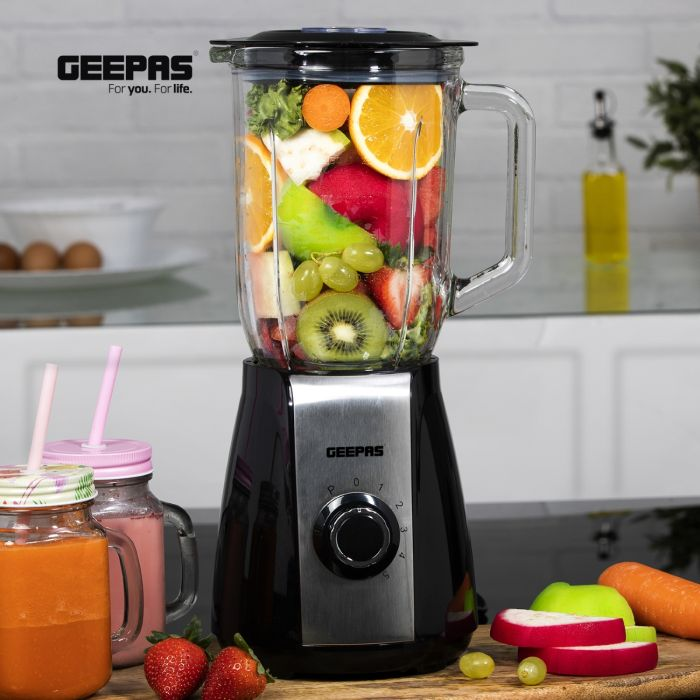 GSB44022UK 600W Glass Jug Food Blender Smoothie Maker | Stainless Steel Cutting Blades, 5 Speed Control With Pulse & 1.5L Glass Jar | Powerful Copper Motor Jug Blender & Ice Crusher