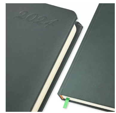 FIS 2024 International Diary A5 7-Languages Italian PU 1-Side Padded Green - FSDI136-7P24GR