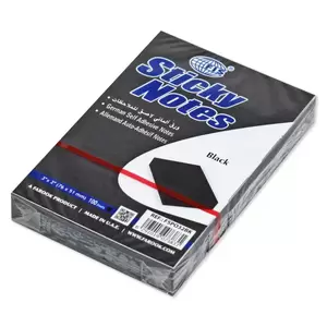 FISSticky Note Pad, 3X2 inches, Pack of 12, Black, 100 Sheets -FSPO32BK