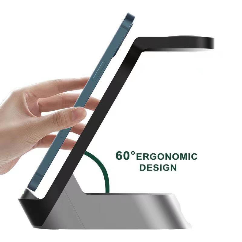 Green 2 in 1 Magnetic Wireless Charging Cable 1.1M 10W for iWatch - White