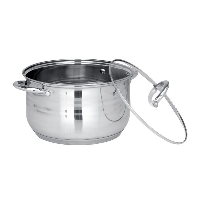 10Pcs Stainless Steel Cookware Set, RF10390 - Induction Compatible Base, Dishwasher-Safe, Strong, Heavy-Duty Riveted Handles