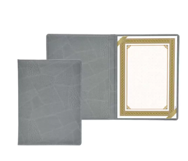 FIS Italian PU Certificate Folders with A4 Certificate and Gift Box - FSCLCERTPUPGY