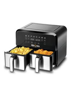 Digital Dual Zone Air Fryer, 1700W 4L+4L Capacity With Rapid Hot Air Circulation For Frying, Grilling, Broiling, Roasting, and Baking, 8 L 1700 W DZAF1700-B5 Black/,Silver