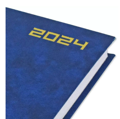 Fis 2024 A5 Diary,Vinyl, English Hard Cover Blue -FSDI21E24BL
