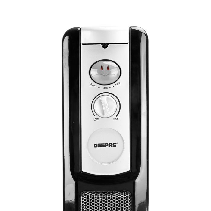 Geepas 11 Fins Oil Filled Radiator Heater With Fan 2400W - 3 Speed Adjustable Thermostat With Power Indicator & Silent Operation | Ideal For Home, Caravan Or Office | 2 Years Warranty