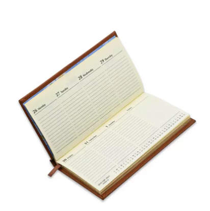 FIS 2023 Golden Slim Diary (English) Italian PU Hard Cover Brown - FSDI57EG23BR