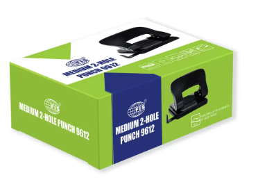 FIS 2 Hole Punch 20 Sheets Capacity, Black Color - FSPU9612BK