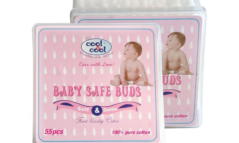 Cool & Cool 55 Pieces Safe Buds for Babies, Pink