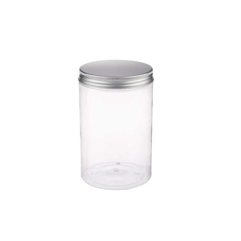 Cookie Plastic Jar with Silver Lid(800 Ml)(1000 Ml)