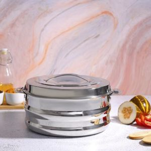 Royalford Galaxy Double Wall Hot Pot - Stainless Steel - Silver - 1000 ML