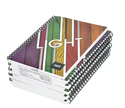 10-Piece Light Spiral Soft Cover Notebook Single Ruled (100 Sheet) A5 Size - LINBA51603S