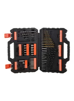 109-Piece Drill Bits Sets, Socket Holder, Screwdriver Bits, And Magnetic Holder For Drilling, Screwdriving And Fastening ,With Kitbox A7200-XJ Black,/Orange 31.5 x 22 x 6.6cm