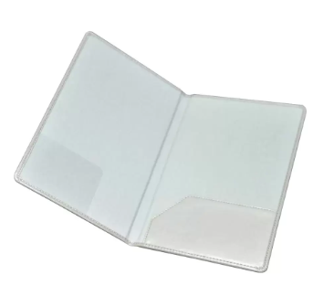 Executive Bill Folders Silver Color, Italian PU Covers with Round Corners, Gift Box, 150 x 245 mm - FSCL12PUSL