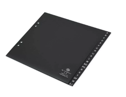 Pack of 20 Pieces A5 A To Z PP Divider Black