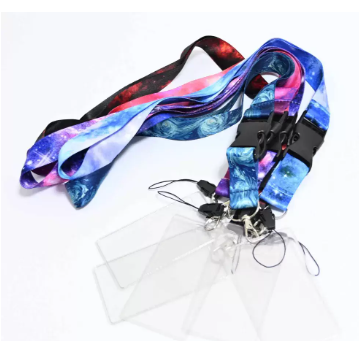 FIS Bag of 5 Assorted Fancy Lanyard With Metal Hook Width:2.5CM, Length:90CM with 5 Transperent Name Badge 62x102 MM Assorted Color -FSNAF-5