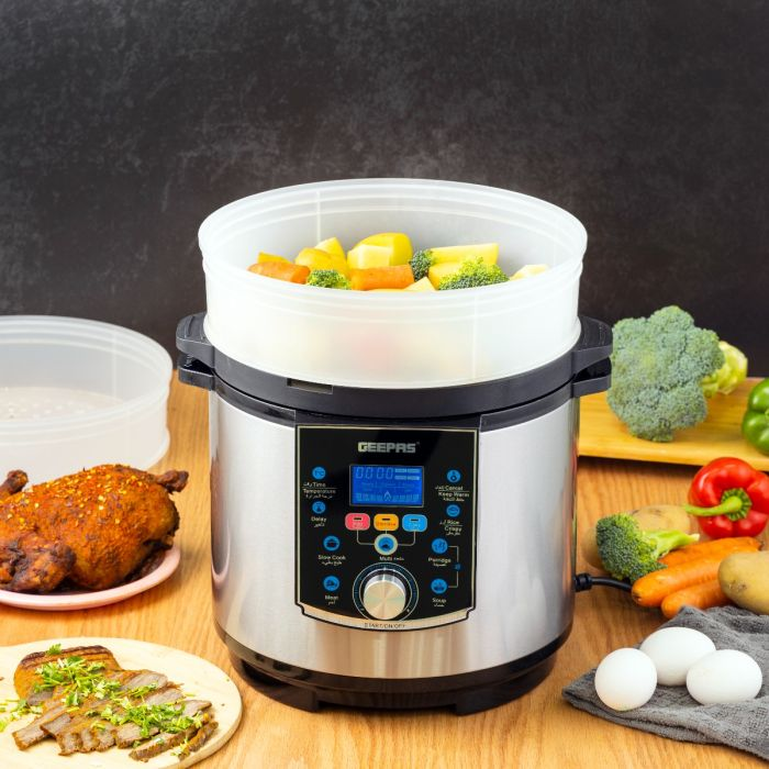 Multi-Function Pressure Cooker, Steamer & Egg Boiler, GMC35037 | Non-Stick Pot | 24 Hours Delay Timer | 18-In-1 Multi-Functions | Cook Rice, Crispy, Soup, Stew, Porridge, Steam, Slow Cooker, Cake, Egg