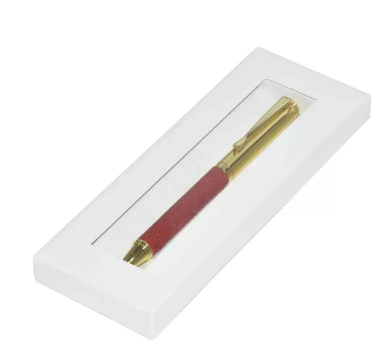 FIS Gold Pens with Embossed Italian PU Wrapper and Gift Box, Maroon Colour - FSPNGPUMRD6