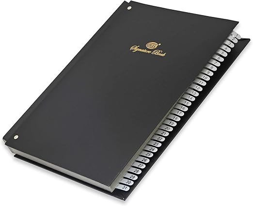 FIS Signature Book, Vinyl Material Cover, 31 Sheets (1-31), Black Color, 240 x 340 mm - FSCL1-31
